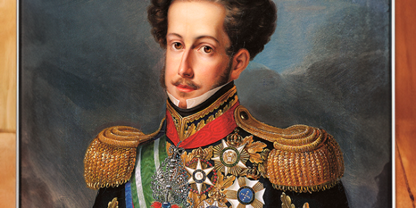 O imperador Dom Pedro I em tela de Simplício Rodrigues de Sá. Reprodução